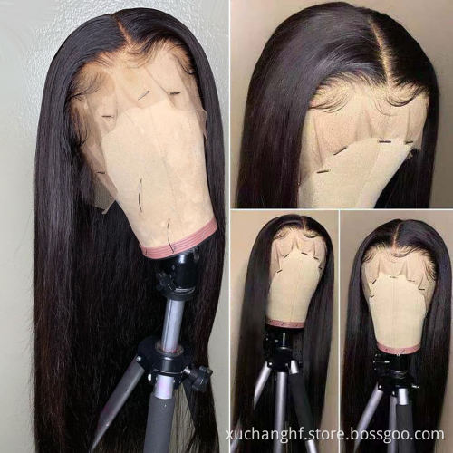 Drop Shipping13X6 hd Transparent Swiss Lace Wig,Straight Long Lace Remy Human Hair Wig,Natural Closure Lace Front Human Hair Wig